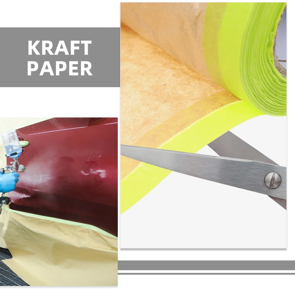 Rotolo di carta per mascheratura Kraft per mobili Forniture di protezione per pittura murale per auto Carta per mascheratura con copertura autoadesiva per mobili