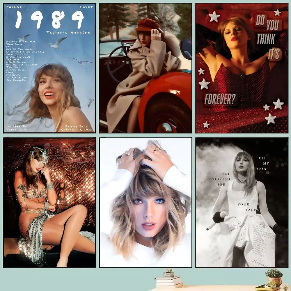 Hot Singer T-Taylors Posters Self Adhesive Waterproof Ideal For Living Room Bedroom Bar Decoration