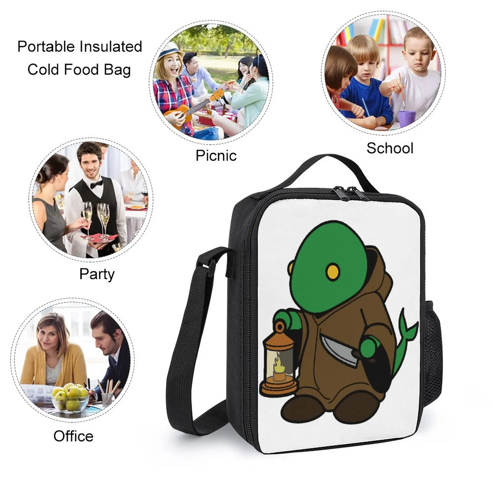 Final Fantasy Tonberryer Durable Cozy Field Pack 3 in 1 Set 17 pollici zaino Lunch Bag Pen Bag attività sportive Graphic Cool