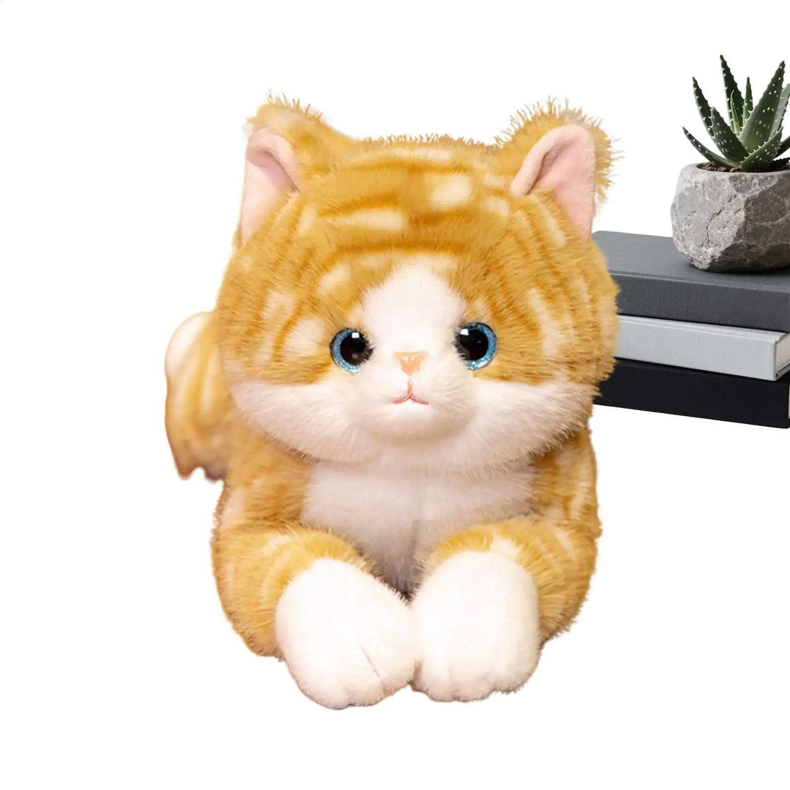 

Stuffed Cat 19.6in Soft Toy Doll Cushion Realistic Lying Pose Plush Kitten For Kids Girls Birthday Adult Stess Relief Bedroom