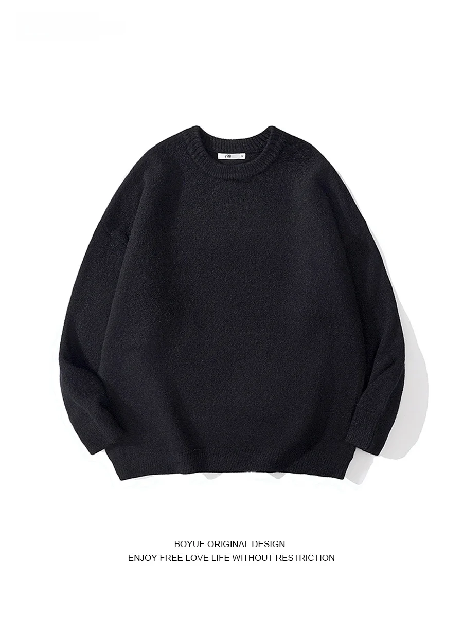 

Boyue Basic Color Sweater Casual ex Knitted Long Sve round Ne Winter Faion Youthful Sle Loose Fit