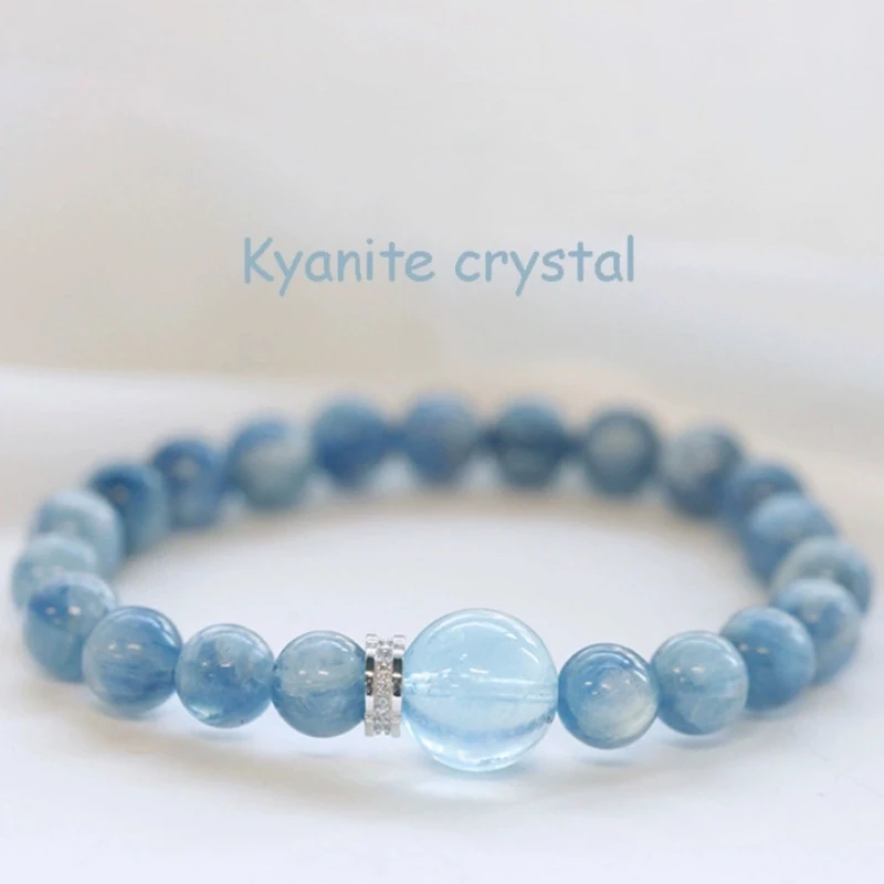 

Blue Crystal Sea Blue Treasure Natural Crystal Bracelet Hotan Jade Transfer Beads Bracelet Men Valentine s Day Gift
