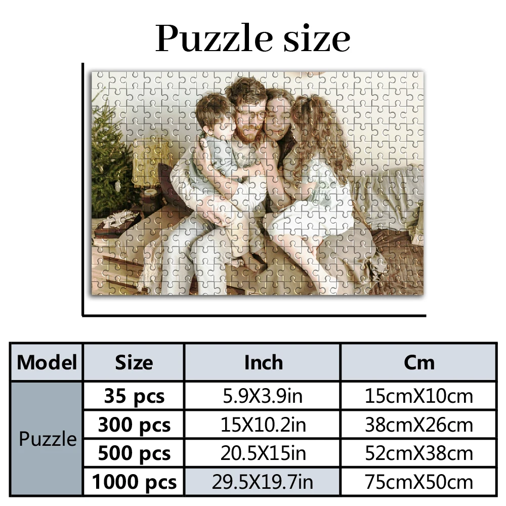 Personalized Custom Photo Puzzle Customize Family Custom Your Own Photo/Picture, Gift For Holiday Party, Wedding, Birthday, Vale