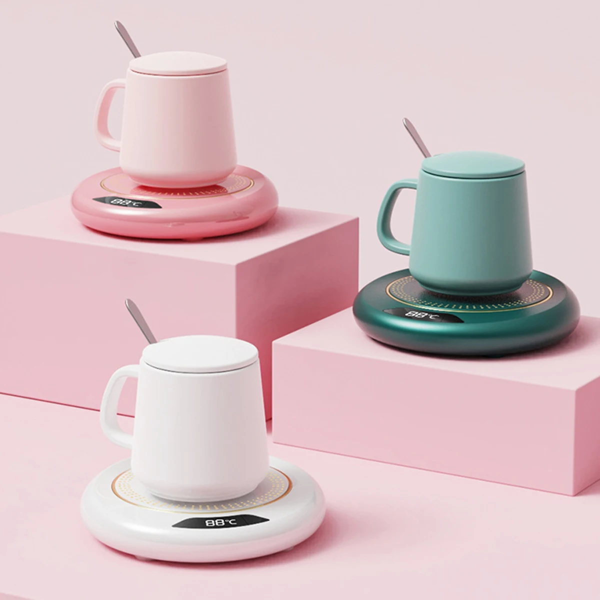 

1pc Thermostatic Heating Coaster Usb Home Heating Coaster 3-speed Adjustment Heating 55 Degrees Constant Temperature 2025