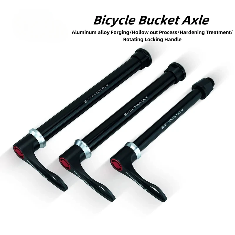 1pcs Thru Axle 12/15mm Front/Rear Bike Axle Aluminum Alloy CNC Rotary Locking Handle For 100/110/142/148mm MTB Road Bike