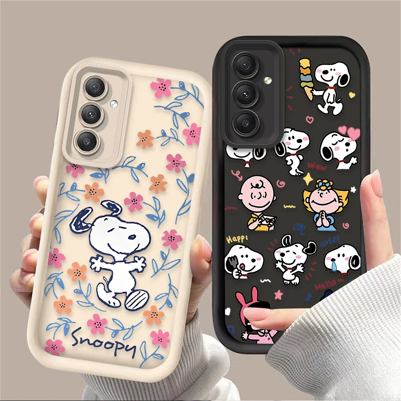 Lovely S-Snoopy Flower Case For Samsung Galaxy S25 S24 S23 Ultra S22 S21 Plus FE A56 A36 A26 A16 A06 A15 A25 A35 A55 5G Cover - náhled 2