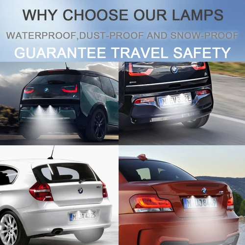 Imagen 2 del producto Luces LED de matrícula blancas Canbus, 2 uds., para BMW E81 E87 F20 F21 E63 E64 F06 F12 F13 Z4 E85 E86 E89 i3 X2 F39 X4 G02 630Ci