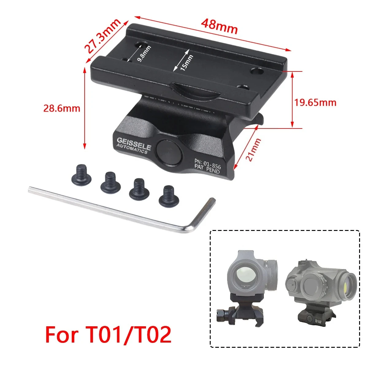 T01 Red Dot UNITY Fast Riser Mount T02 R5 Offset Mount 45 ° Seitliche Halterungen Optikhalterung RM Red Dot Sight Scope Universal Base – Detail 22