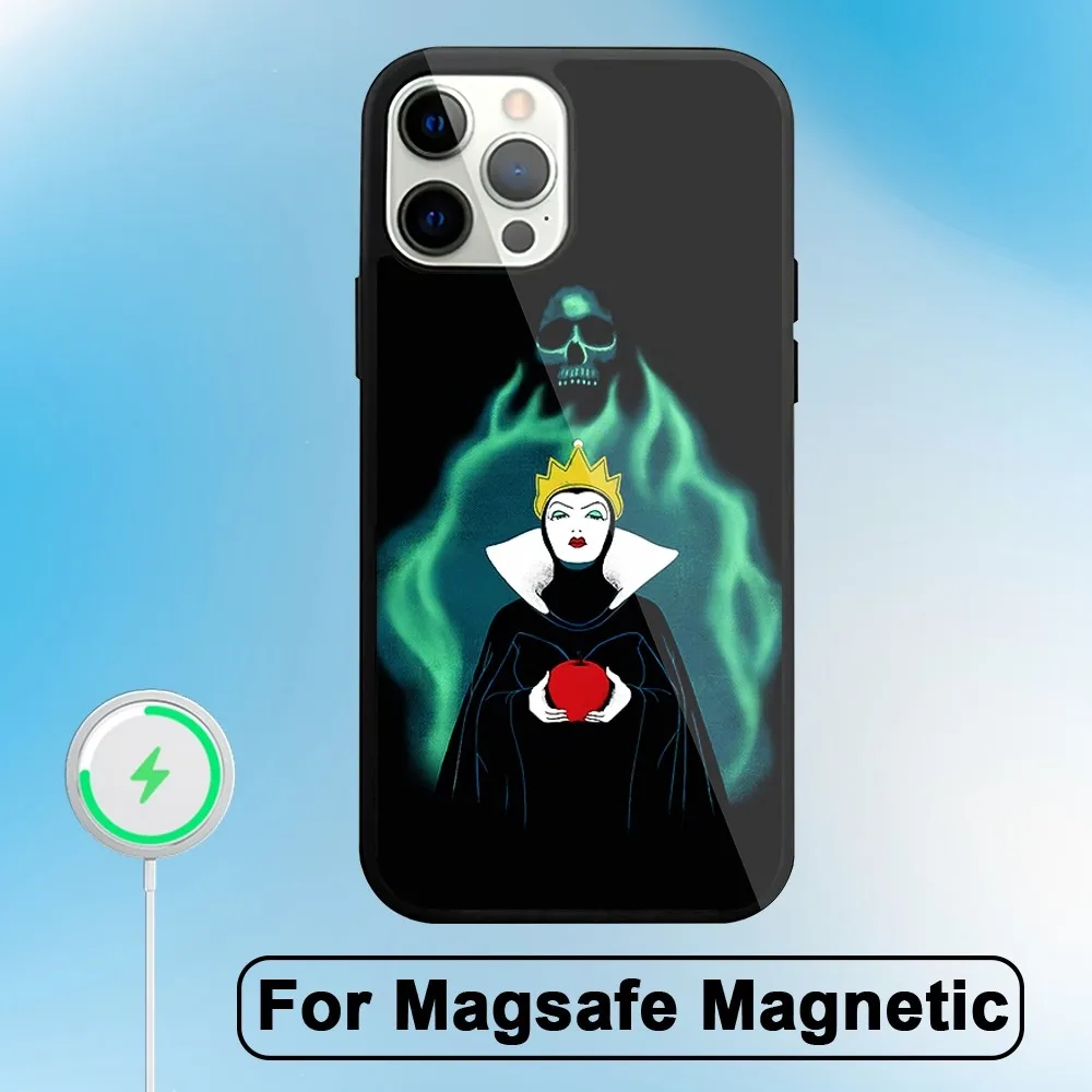 MINISO Evil Queen Snow White Phone Case For iphone Pro Max 11 Plus 12 14 15 13 Mini Magsafe Magnetic Wireless Charging Shell