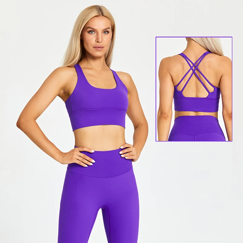 ABS LOLI Brushed Naked Feel Yoga Set Active Wear Women Outfit 2 Piece High Waist Gym Leggings Padded Sports Bra Fitness Clothing