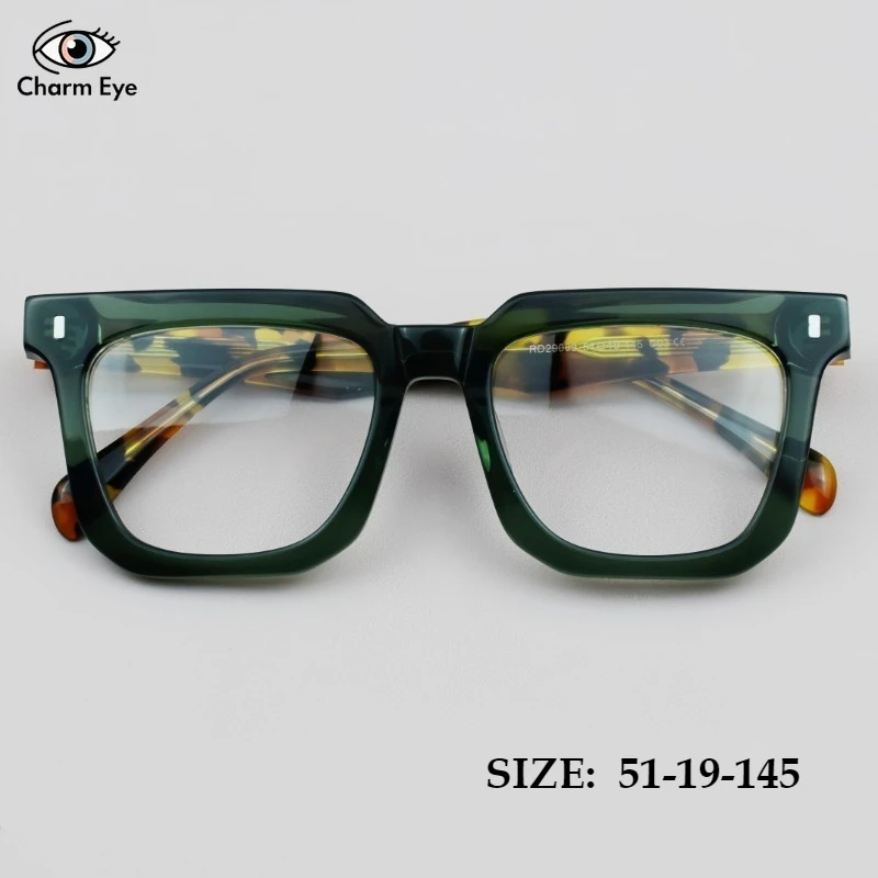 

Vintage Thick Acetate Handmade Square Glasses Frame for Men Women High End Myopia Optical Reading Anti Blue Light Eyeglass 29009