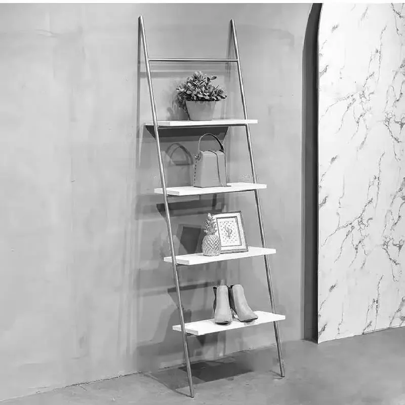 Clothing store floor-to-ceiling shoe and bag display rack Decorative rack Creative personalized ladder pants rack Nordic