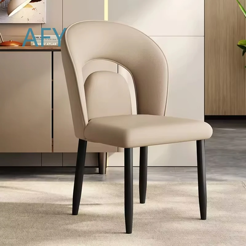 Modern Dark Grey Solid Wood Frame Dining Chair with Black Metal Legs for Kitchen Home Office Living Room for IKEA MUJI
