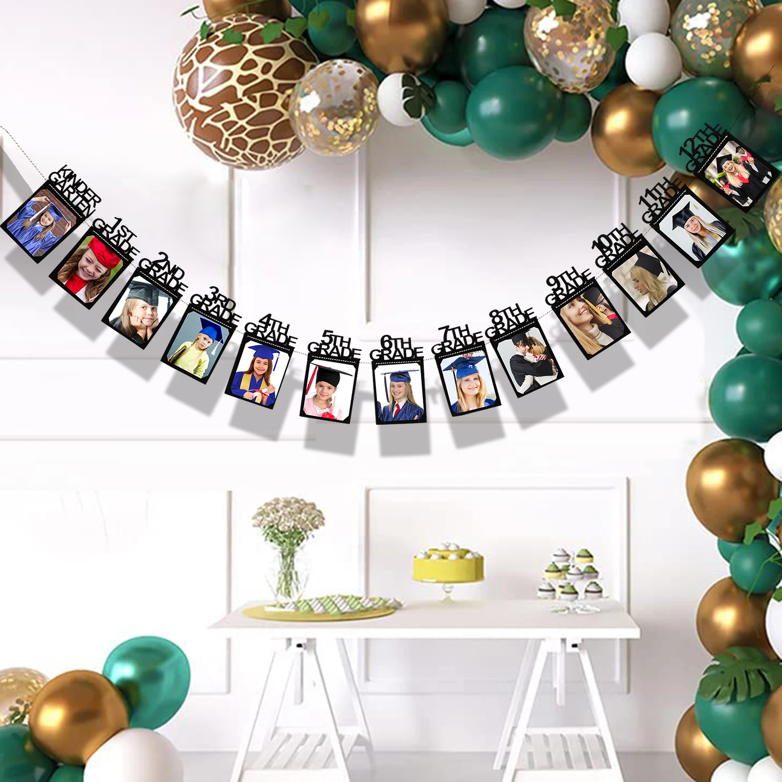 

Graduation Banner Photo Frame Party Decorations Hanging naments Yard Decor Congrats Graduation Layout Scene Background Decor