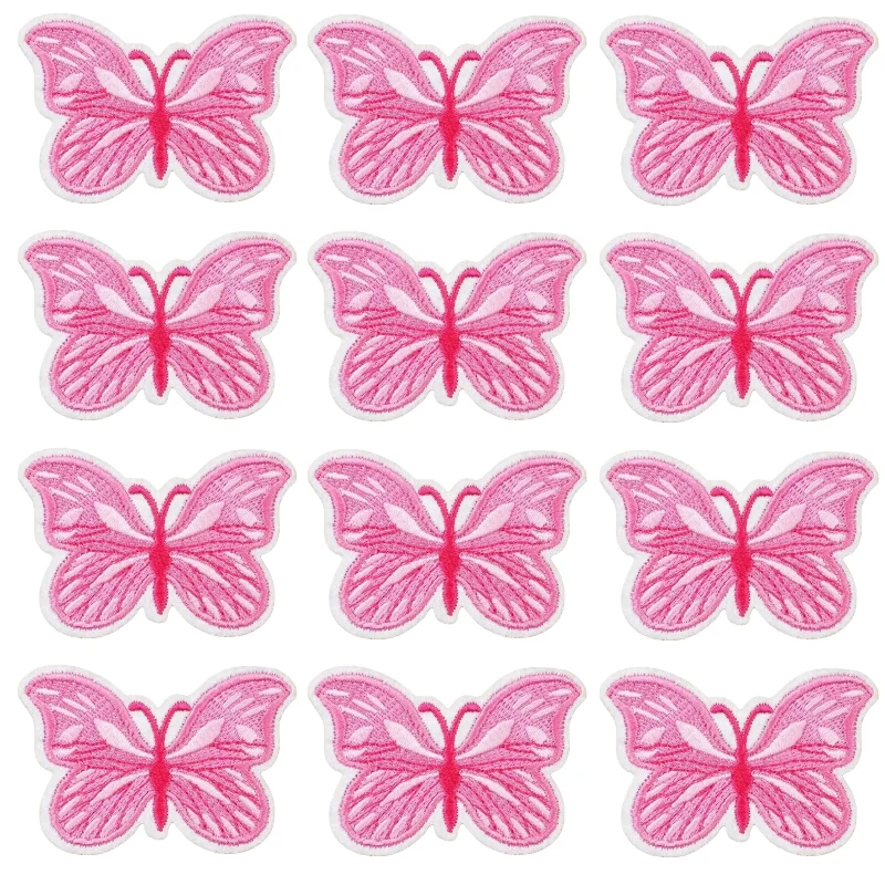 1PCS Retail Pink Cheetah Rainbow Mixed Embroidery Patch Butterfly Sticker For DIY Computer Ironing Clothing Decoration