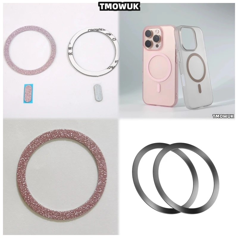 

For IPhone 13 14 15 16 Pro Max Plus Mini For Magsafe - Anti - Slip Magnetic Metal Plate Ring Sticker For Wireless Charging