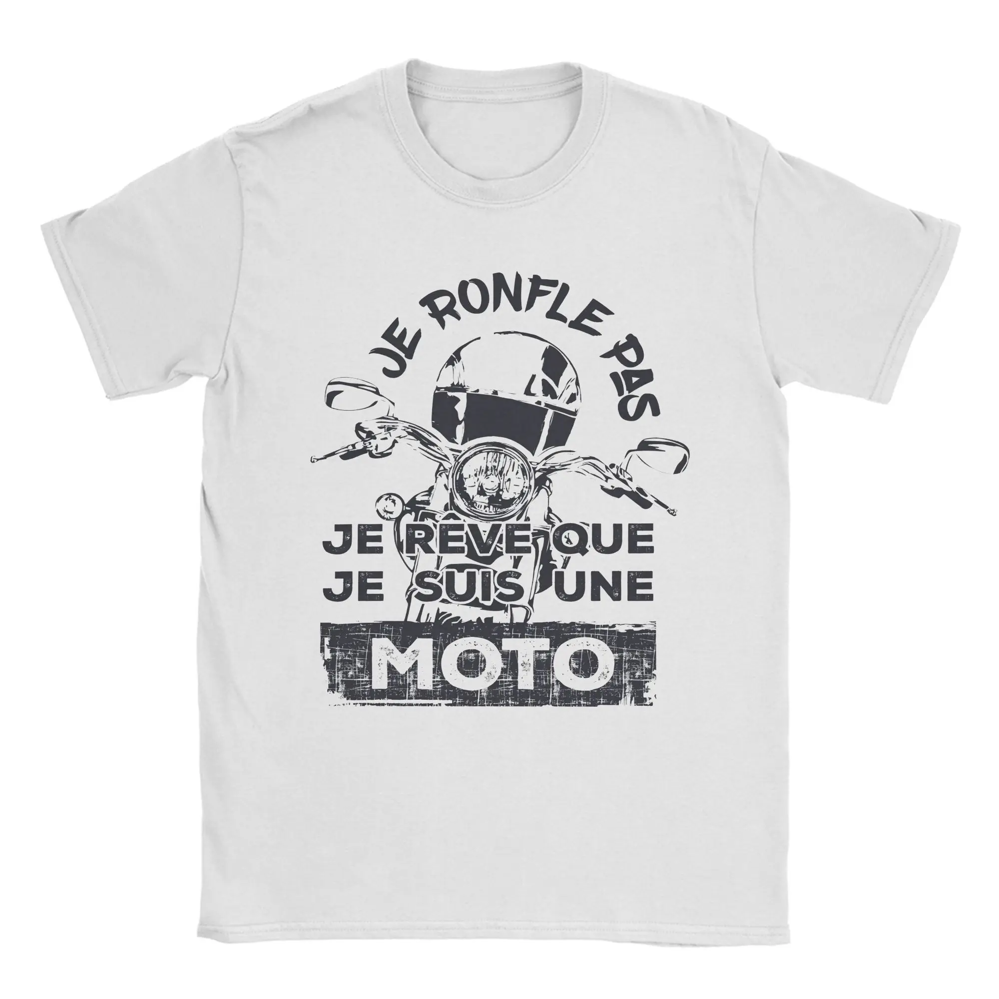 Je ronfle pas, je rêve que je suis une moto - Gris 3793091489.7466 Tee Shirt for Men Women Fashion T Shirts  Cotton Clothes