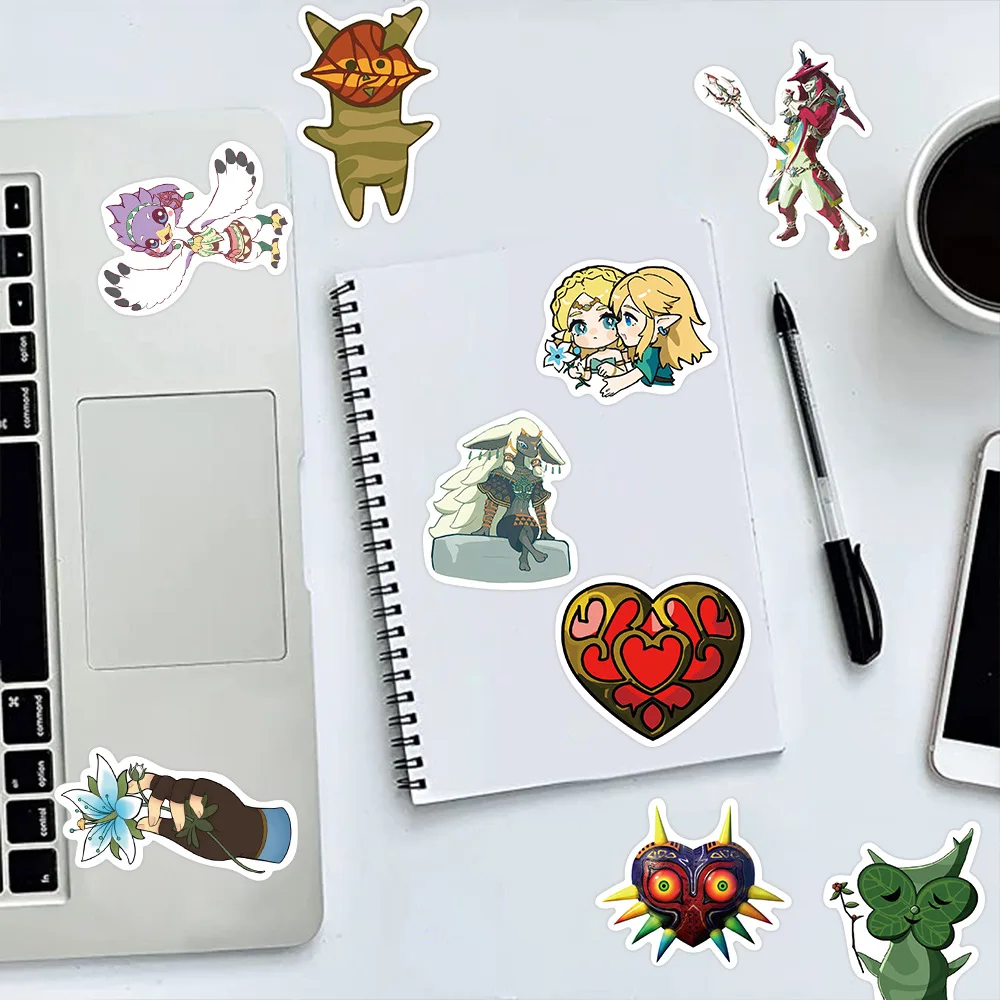 50Pcs The Legend of Zelda: Tears of The Kingdom Stickers Pack, Aesthetic Vinyl Waterproof Game Sticker Decals for Water Bottle