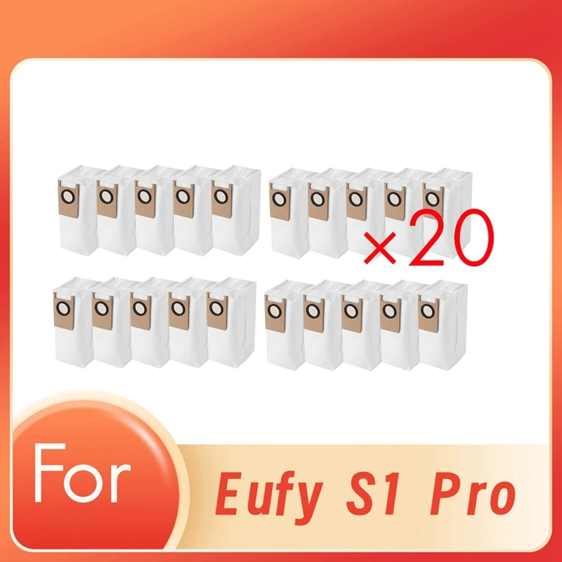 20 Pcs Dust Bags For Eufy S1 Pro Sweeper Accessories Consumables Dust Bag Non-Woven Bag Sweeper Accessories Clean Tool