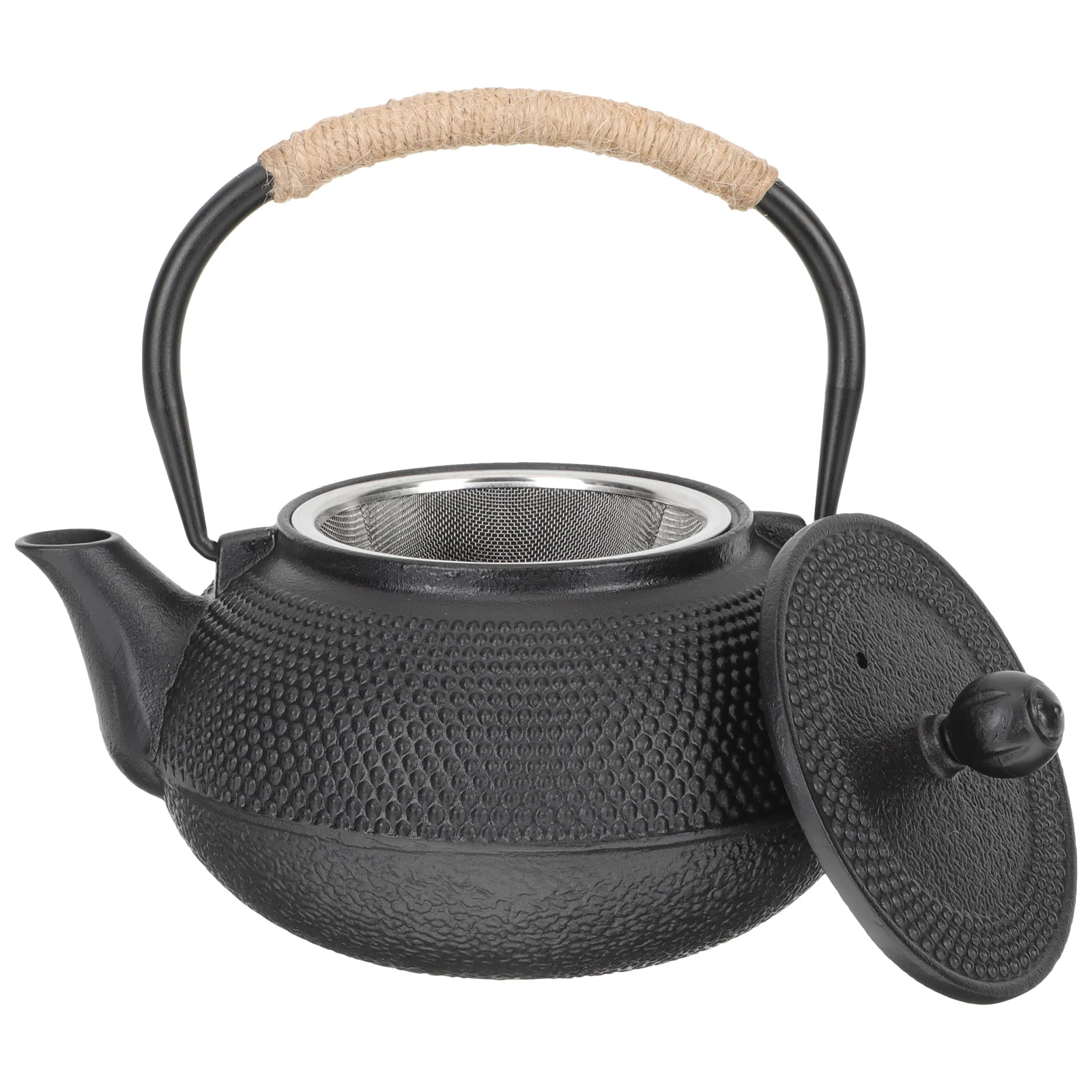 

Small Cast Iron Teapot Japanese Style Retro Kettle Infuser Filter Tea Leaves Comfortable Proper Capacity