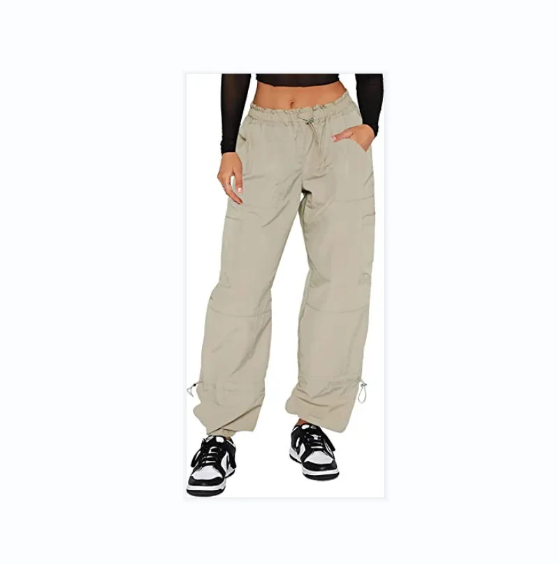 European and American loose straps multi-bag straight work casual pants
