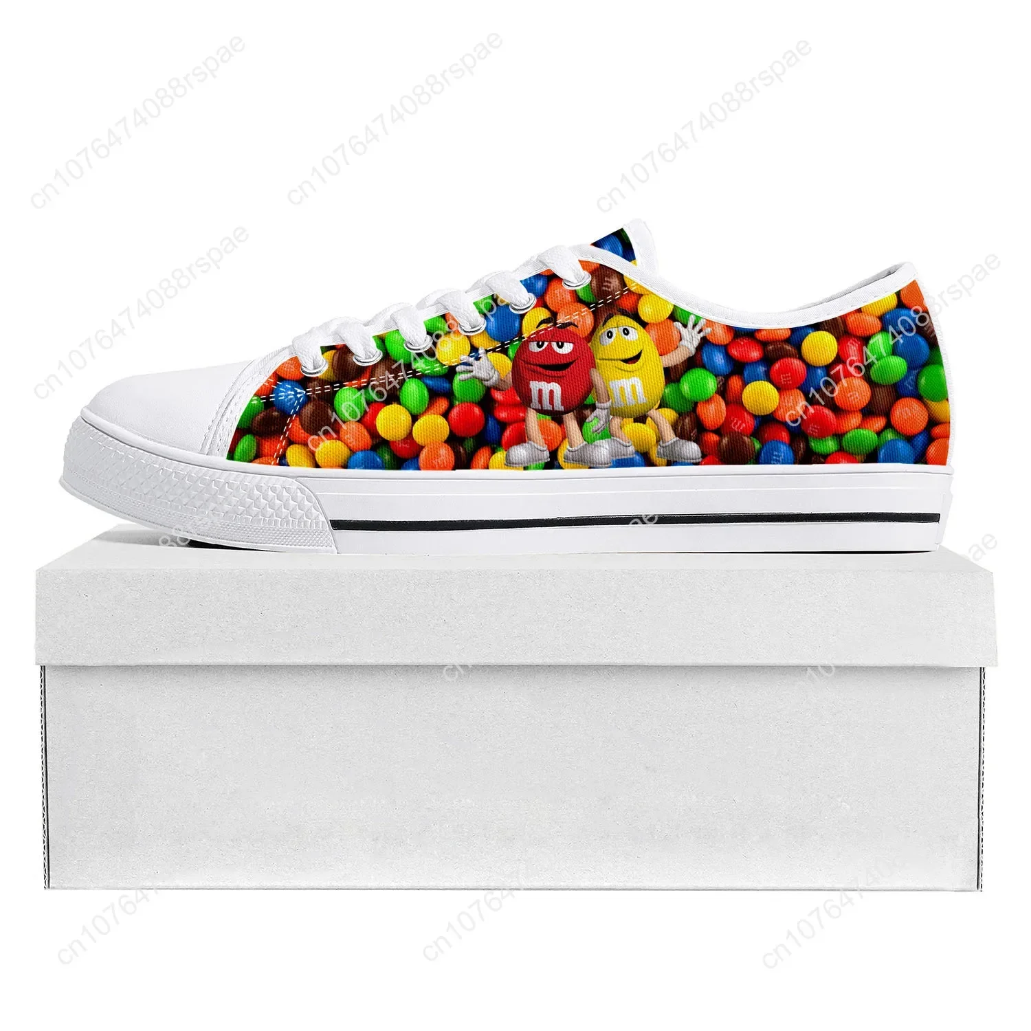 M Chocolate Cartoon Low Top High Quality Sneakers Mens Womens Teenager Pop Canvas Sneaker Prode Casual Couple Shoes Custom Shoe