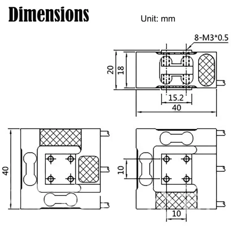 2025 رائجة البيع PLC591B 10N 20N 30N 50N ثلاثية الأبعاد نظام قياس القوة متعدد الاتجاهات خلية تحميل متعددة المحور #6