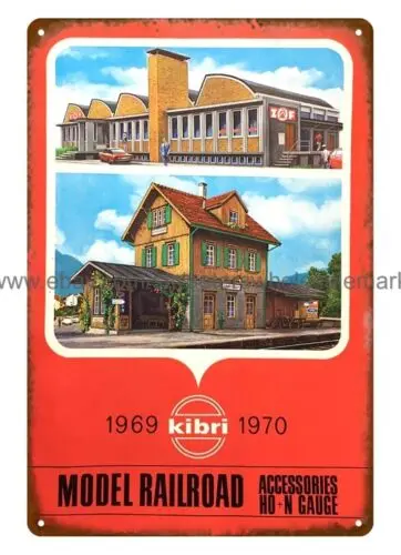 wall decor garage bar 1969 Kibri Model Train Railroad dioramas metal tin sign