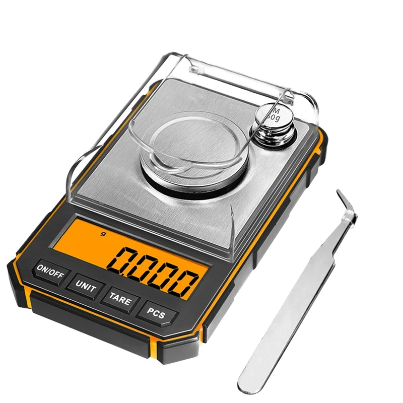 Electronic Digital Scale Mini Professional Pocket Scale 50G Calibration Weights Tare Function