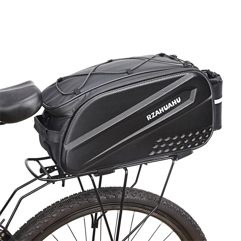 RZAHUAHU Bicycle Trunk Bag EVA Hard Shell Rear Shelf Bag MTB Mountain Bike Pannier Bag Tail Bag Front And Rear Seat Bag Riding