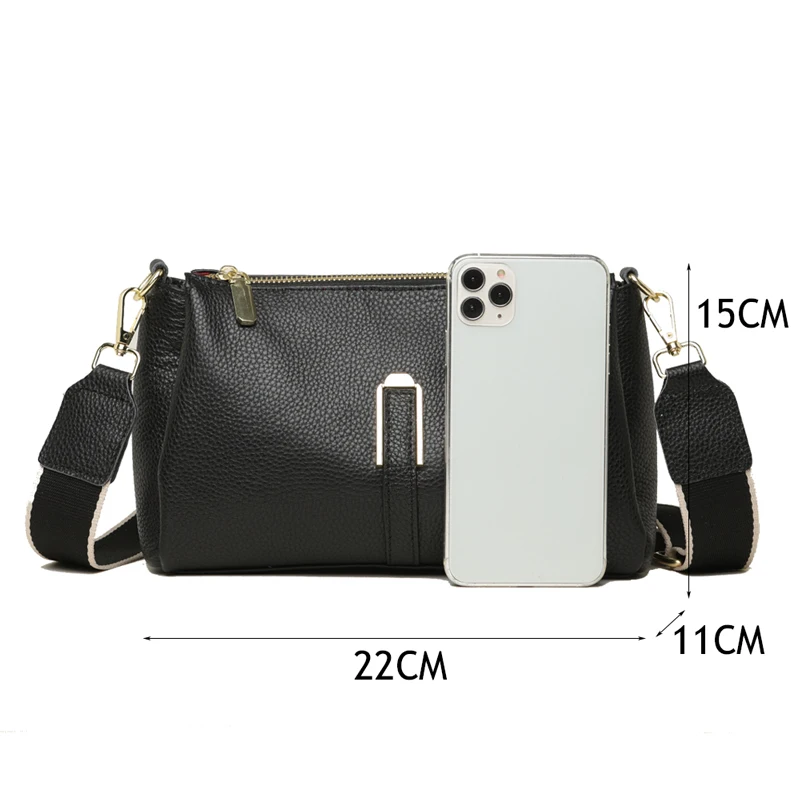 Mode Schoudertas Dames Eenvoudige Zachte Lederen Crossbody Tassen Voor Vrouwen Hoge Kwaliteit Dames Koeienhuid Messenger Zak