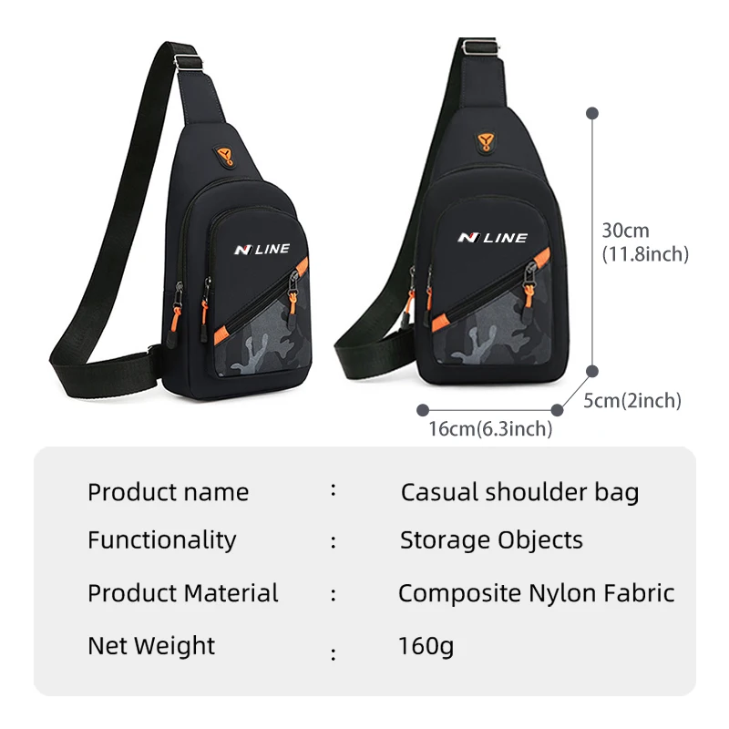For Hyundai Car Logo Men's Shoulder Wallet Multi-Use Card Case Coin Purse Travel Bag Sonata i30 i20 Tucson Elantra Kona N Line view 6