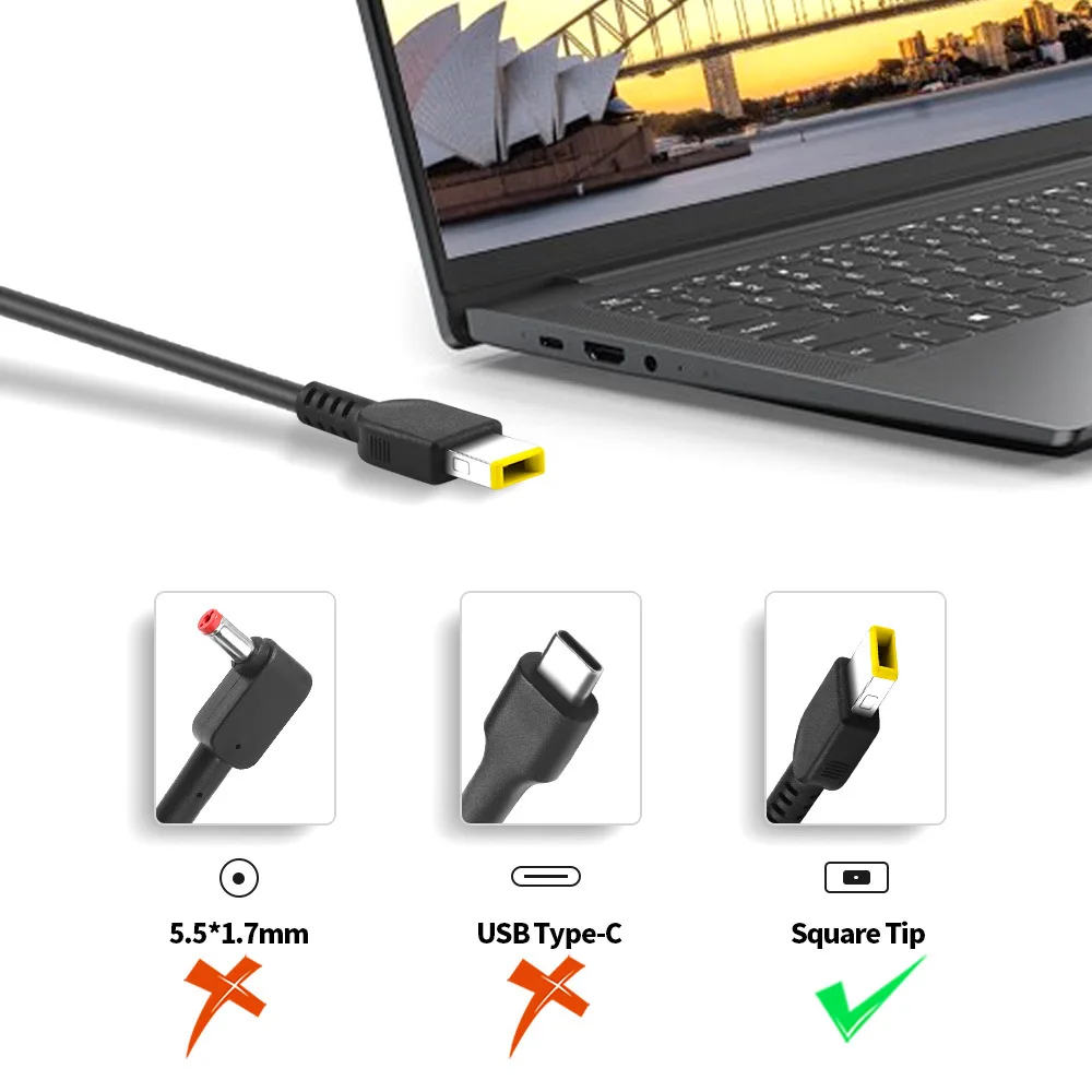 20V 3.25A 65W Square USB Laptop Charger Power Adapter For Lenovo Thinkpad Yoga 13 X250 X260 G500 G405 X1 Carbon E431 E531 T440s