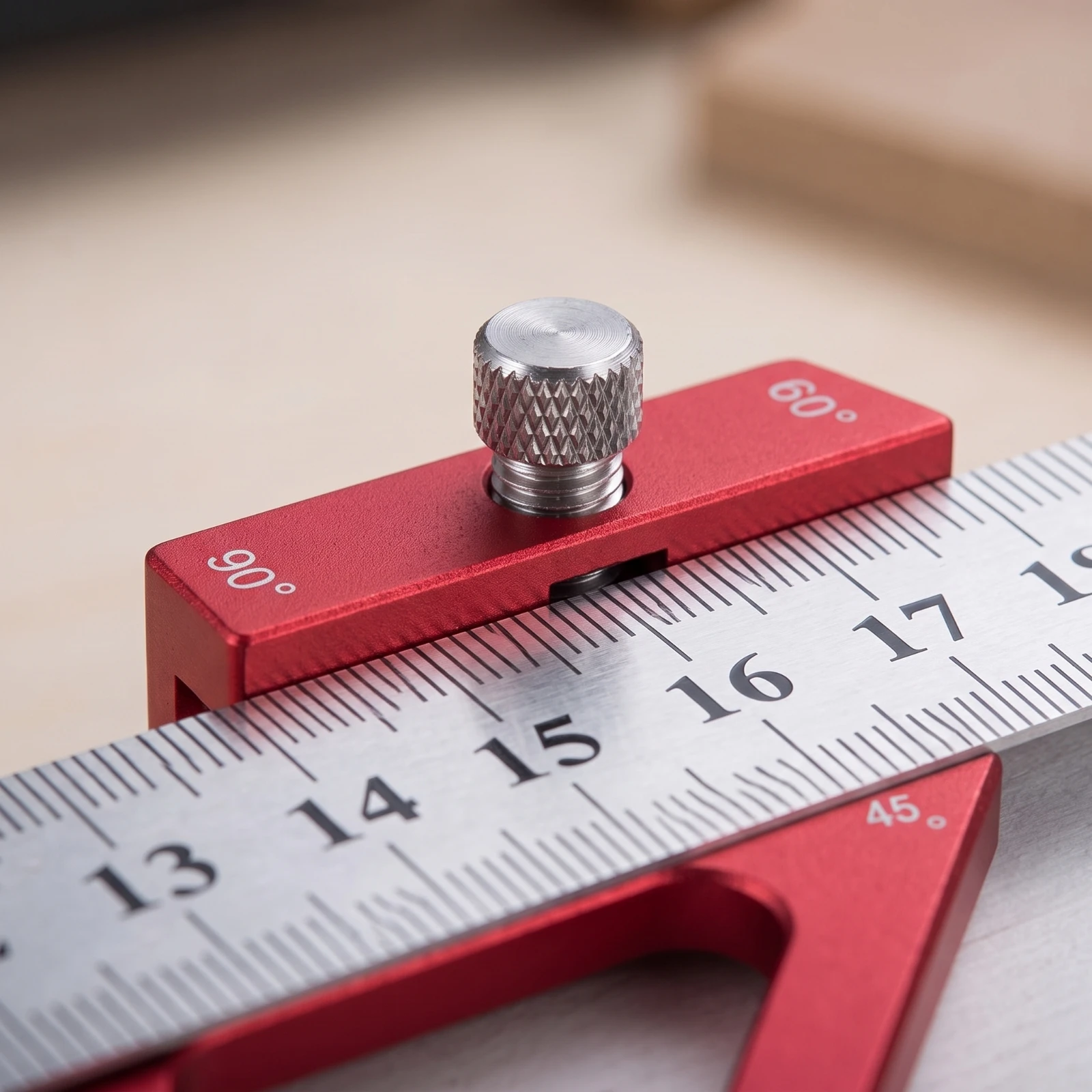Woodworking Ruler with Positioning Block Adjustable Steel Ruler with Stop Block Angle Marking Tool Accurate Precision