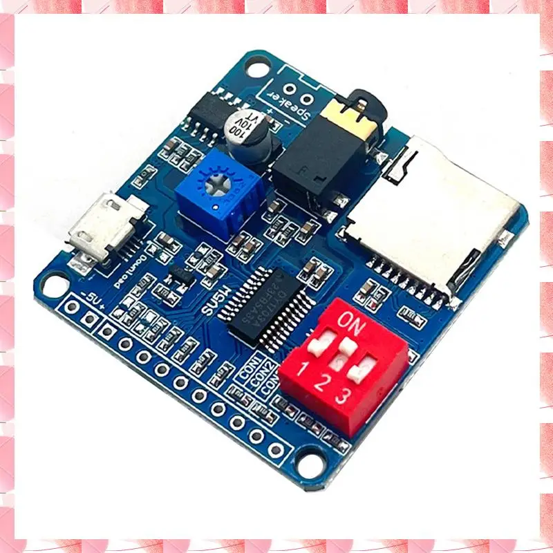 JAJA Player Module Voice Sound Playback Module UART I/O Trigger Class D Amplifier Board 5W DY-SV5W