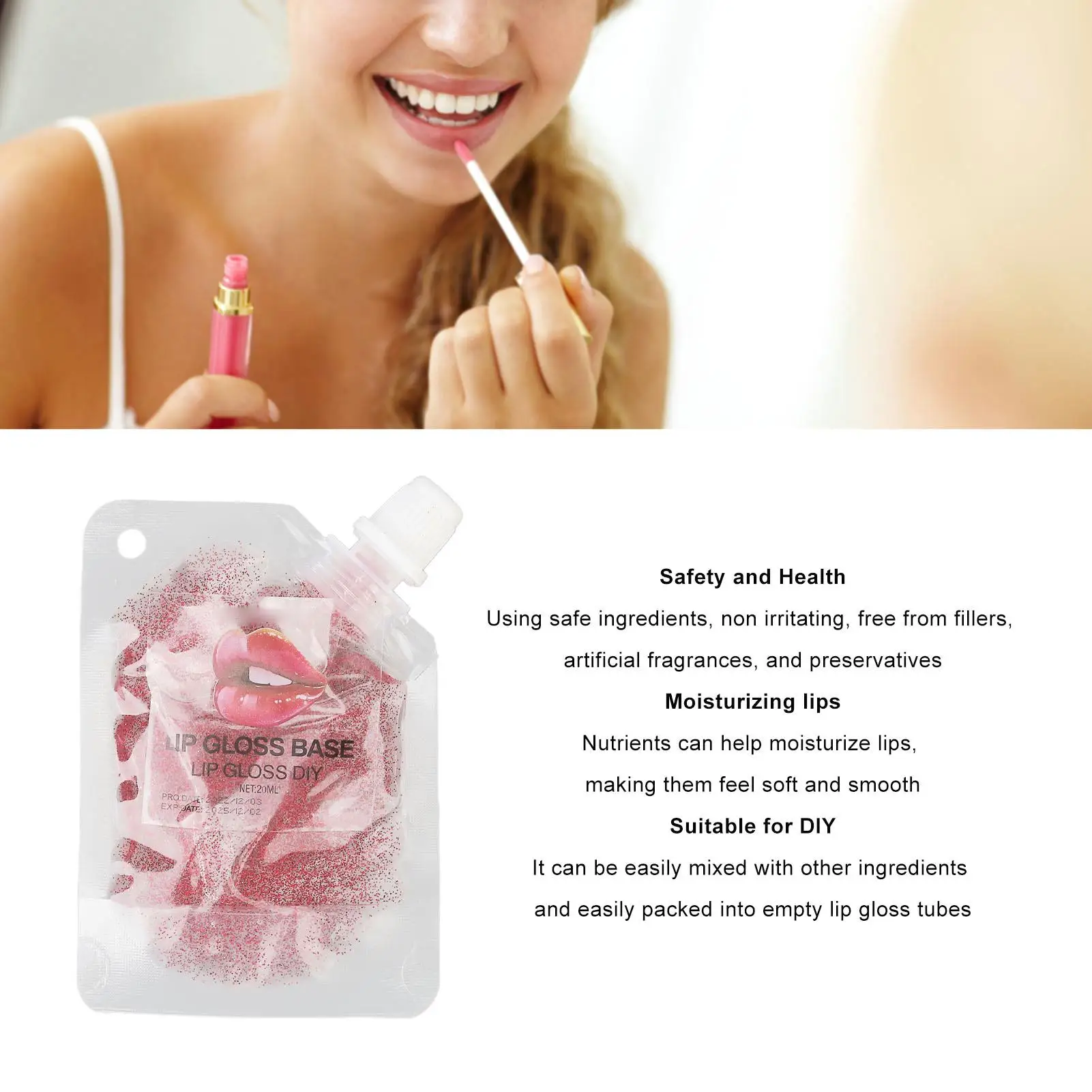 DIY lang anhaltende klare Lipgloss-Basis, leichter feuchtigkeit spendender Lippenstift für Frauen