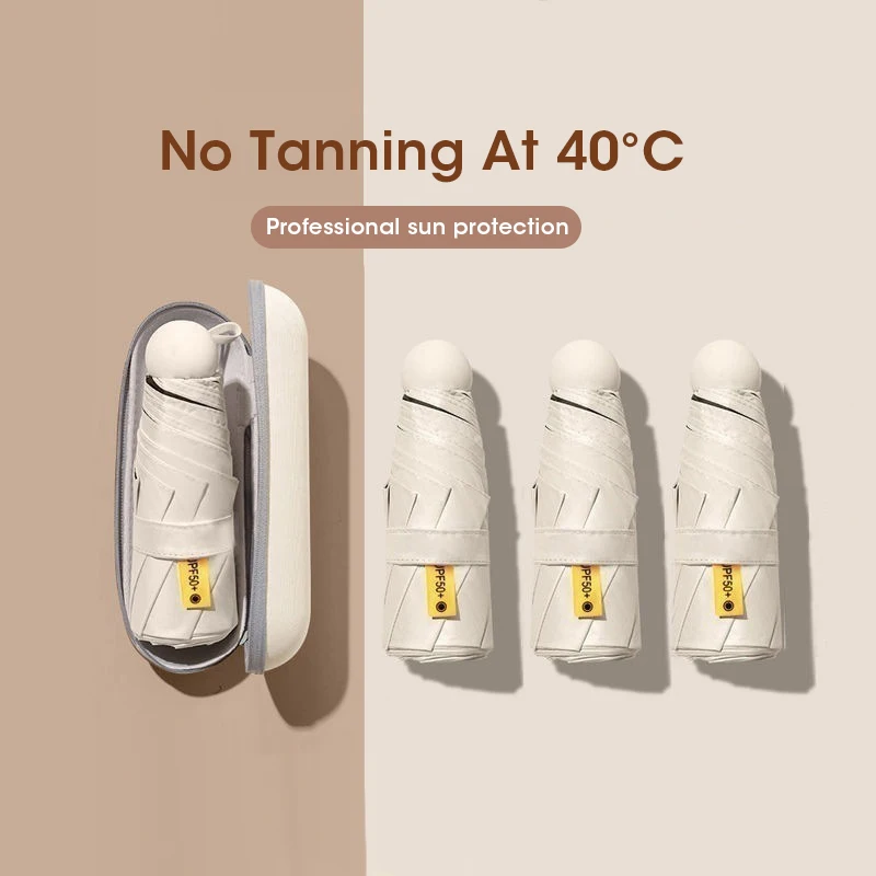 Mini Capsule Umbrella Windproof Sun Rain Proof Portable Compact Lightweight Travel UV Protection Umbrella for Women Men