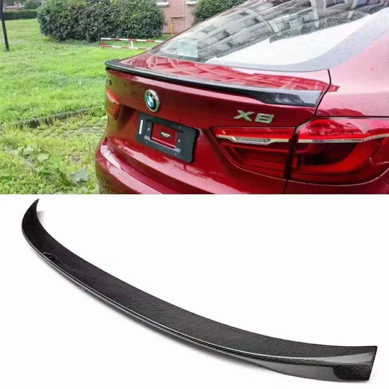 MP Style Rear Bumper Lip Trunk Spoiler for BMW F16 X6 Carbon Fiber Car Rear Trunk Boot Lip Spoiler Wing 2015 2016 2017 2018
