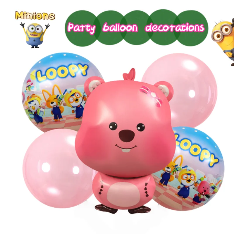 

New Loopy aluminum foil balloons high-value anime cartoon birthday party decoration setup photo balloons atmosphere decoration