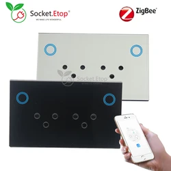 WIFI Israel Inwall Socket Upgrade Crystal Glass Touch 15A Type-H Electricity Statistics Timmer Power Outlet Smart Home Voice