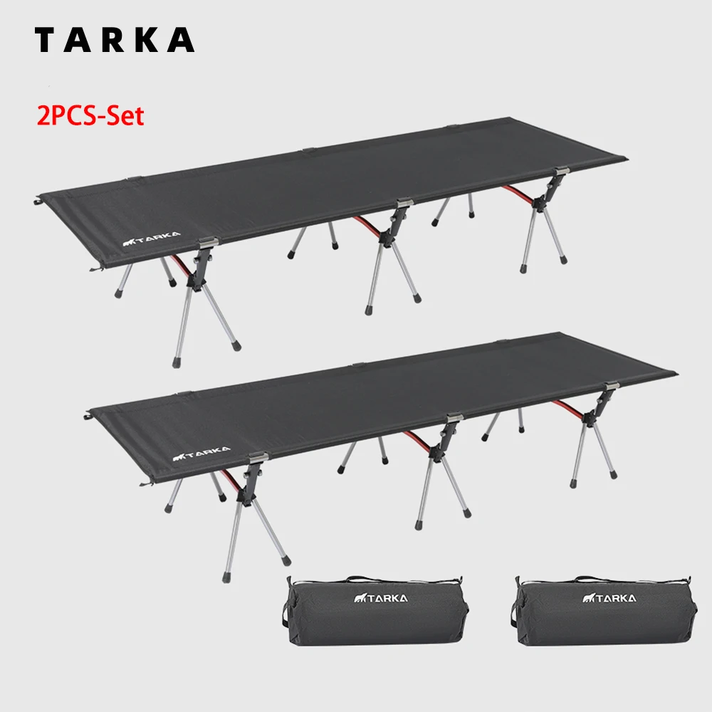 TARKA 캠핑 간이 침대 경량 접이식 수면 침대, 관광 하이킹 배낭 여행 접이식 텐트 침대, 야외 싱글 침대, 2 개