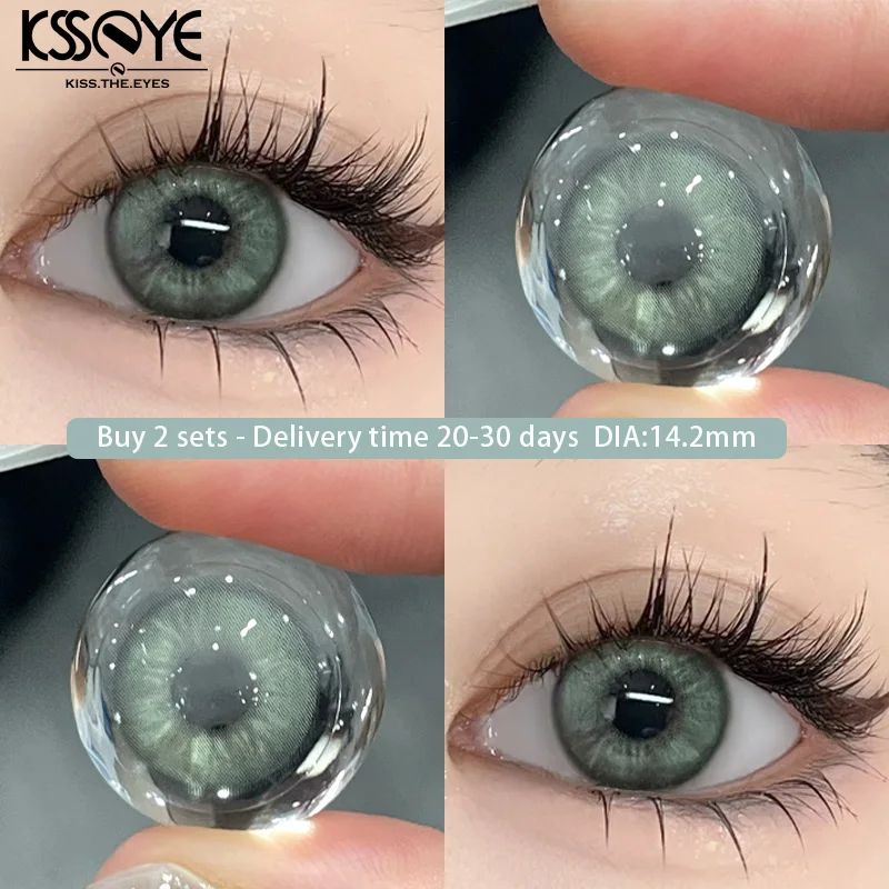 KSSEYE-lentillas de alta calidad para pupila, lentes de contacto de Color azul y gris, de alta calidad, para maquillaje, envío rápido, 2 piezas