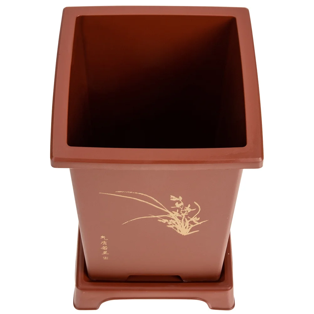 1 مجموعة الراتنج أواني الزهور مجموعة للنباتات حاويات زراعة الأوركيد مع ثقوب الصرف لوازم حديقة الزخرفية وعاء للحضانة #6