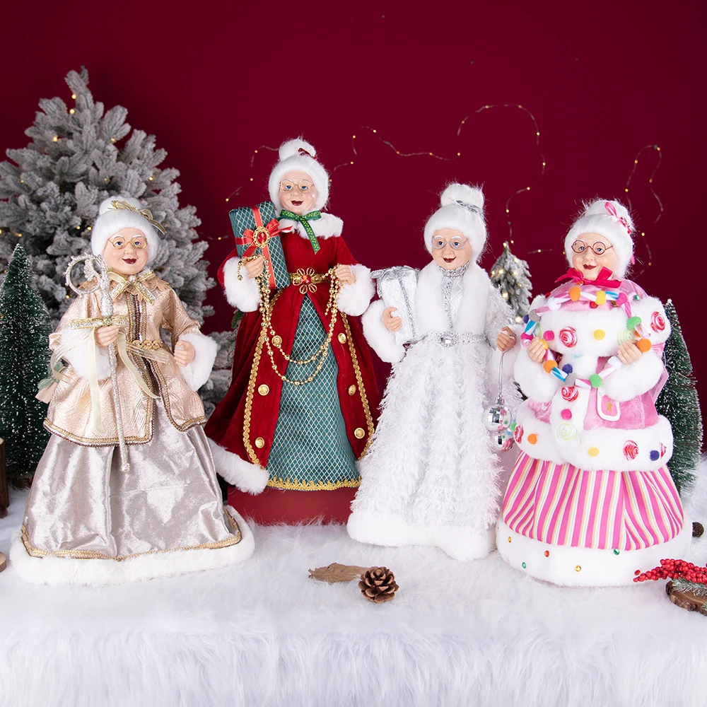 Santa Claus Granny Doll 50cm Standing Santa Claus Ornament Christmas Scene Doll Decoration 2026 Christmas Gift For Children