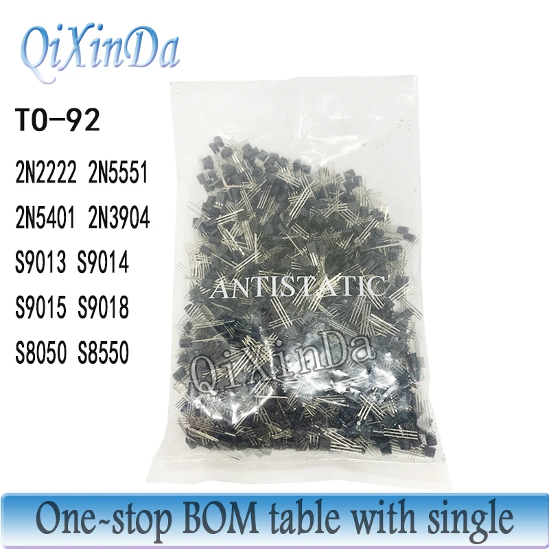 1000PCS/LOT S9012 S9013 S9014 S9015 S9018 S8050 S8550 SS8050 SS8550 2N5551 2N5401 2N3904 2N3906 2N2222 2N2907 TO-92 transistor