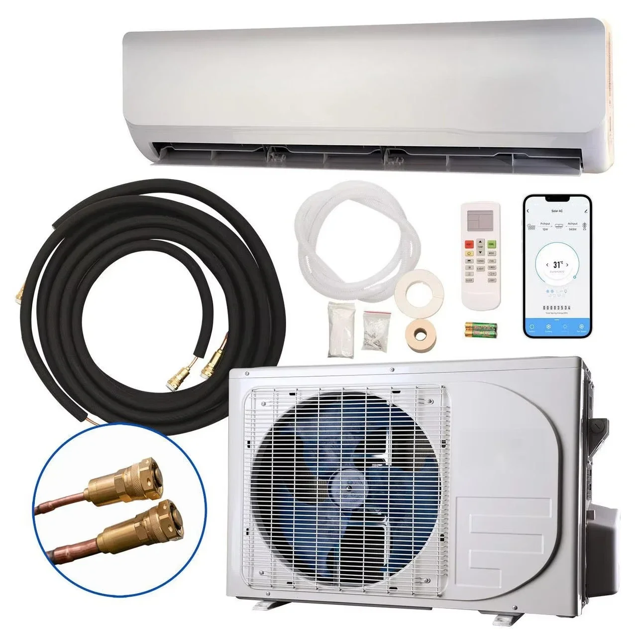 Solar air Conditioner for Home Complete Set Price 24000btu 48v Ac Dc Solar Powered Portable air Conditioner Solar System