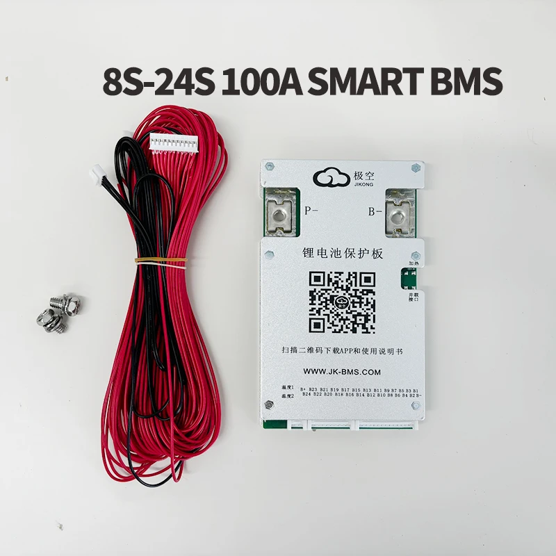 JK-BD4A24S10P 4S-8S 13S 14S 16S 17S 20S 24S Smart BMS 100A LiFePo4 Li-Ion LTO Battery Built-in Bluetooth support for APP BMS