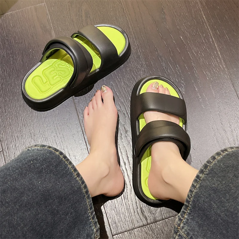 Vrouw Zomer Eva Wolken Slippers Licht Platform Hoge Hakken Anti-Slip Zachte Dikke Zool Thuis Kussen Glijbanen Dames Zomer Slippers