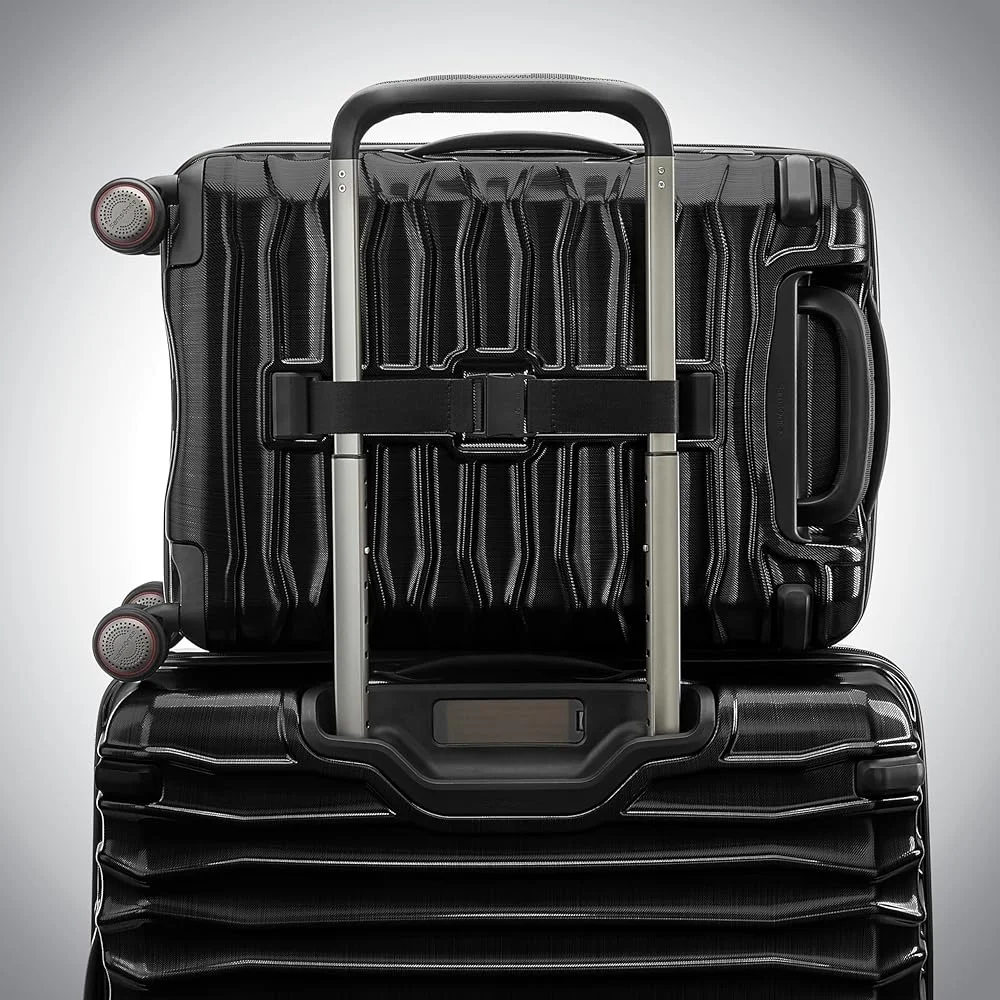 Hardside Expandable Carry-on with Double Spinner Wheels Polycarbonate Shell Tru-Trac GT Wheel System Ergonomic Pull Handle