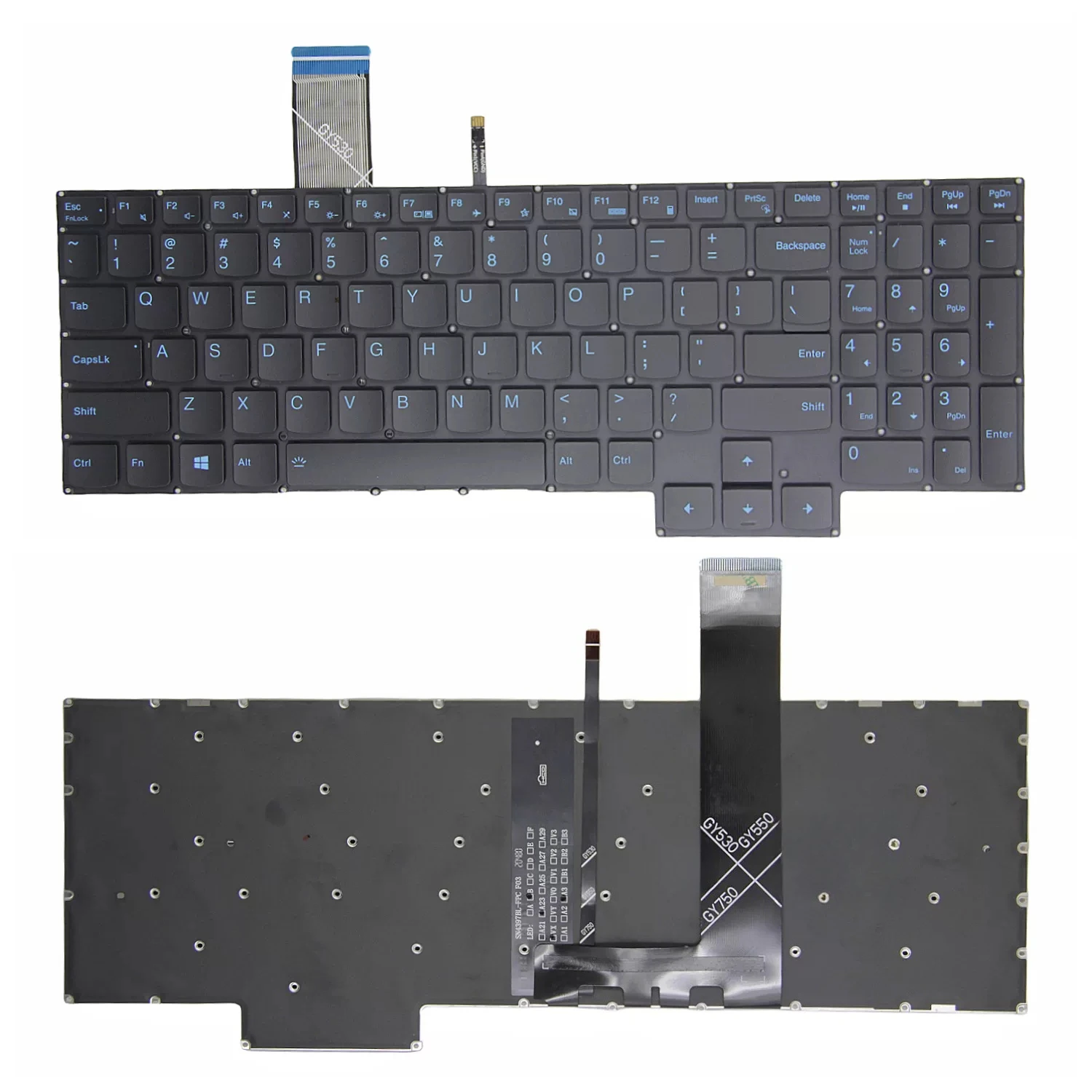 Teclado para Lenovo Savior R720 Y7000 R7000 Y520-15 Y530 Y540 Y545 Y7000 R7000 2020 21 con retroiluminación-
